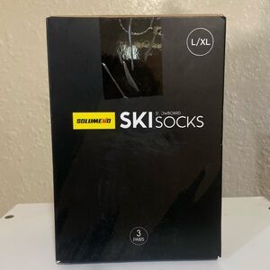 Black Ski Socks L/XL - 3 Pairs